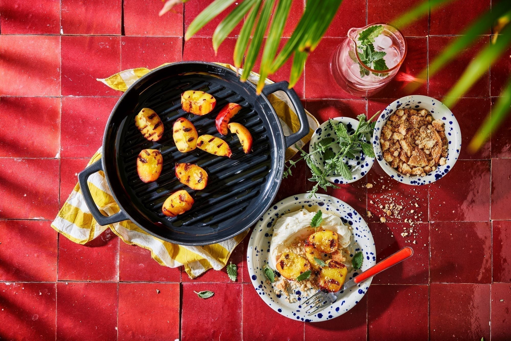 Zomerse perziken op de BBQ