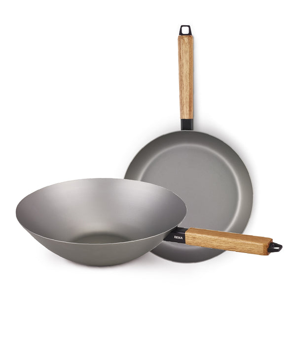 Nomad wokpan 31cm + braadpan 24cm