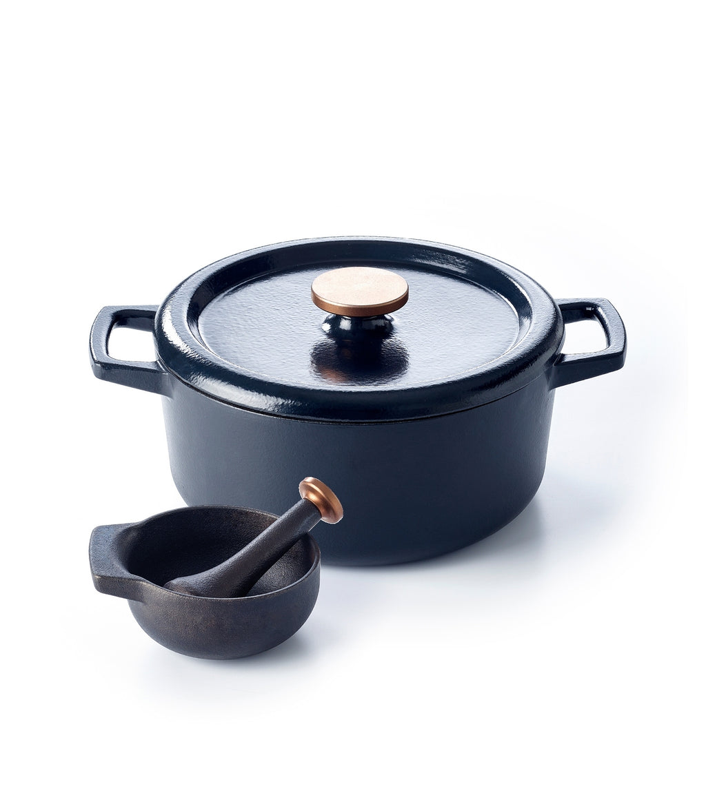 Nori Duo – Schmortopf 24 cm + Mörser mit Stößel