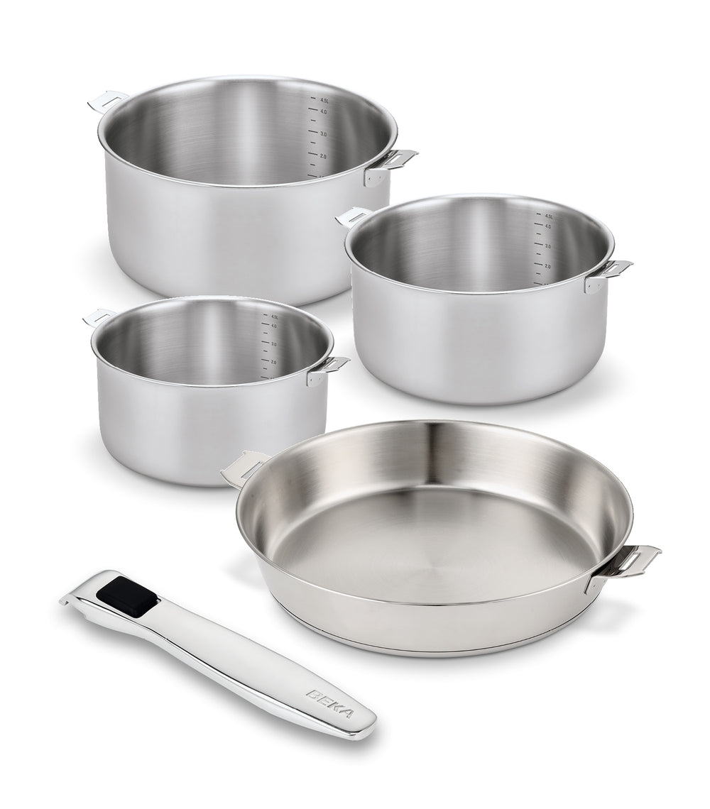 Evolution Set – poêle 28 cm + 3 casseroles + poignée