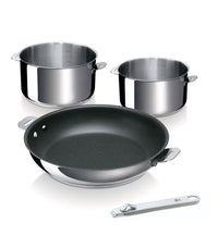 Evolution Classic 4-pcs Set: Frying Pan 28 cm, 2 Saucepans 14, 18 cm + handle