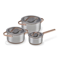 Sensa Set de 3 pcs - Casserole 16 cm, Faitouts 20 & 24 cm Moccha