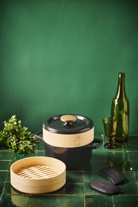 Nori Duo – Dutch Oven Steamer 20 cm + Leather Grips