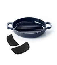 Nori Duo – Schmortopf mit Dämpfeinsatz 20 cm + Ledergriffe