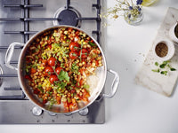 Chef skillet with 2 side handles