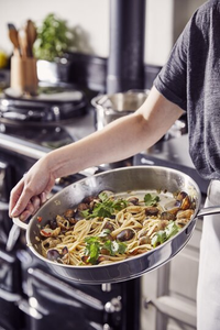 Maestro frying pan with helper handle