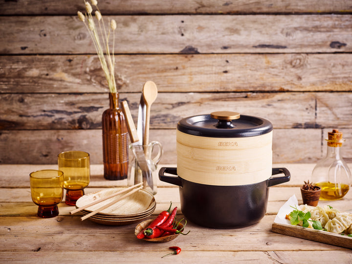 Nori Duo – Dutch Oven Steamer 20 cm + Leather Grips